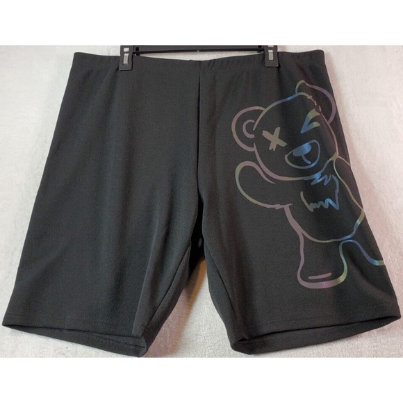 SheIn Curve Shorts Womens 3XL‎ Black Polyester Flat Front Elastic Waist Pull On - Picture 1 of 6